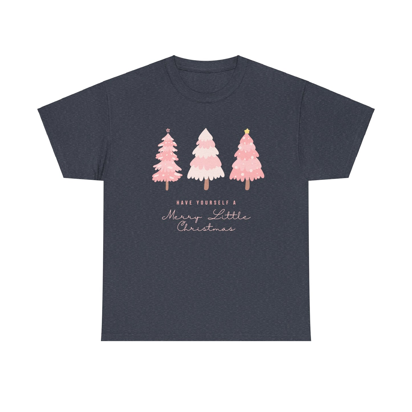 Pink Christmas Tree Tee, Festive Holiday Shirt, Unisex Cotton T-Shirt, Christmas Tree Apparel, Winter Graphic Tee