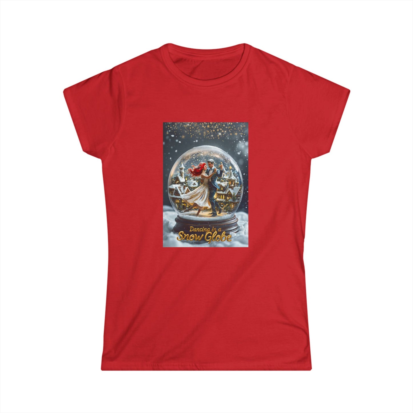 Snow Globe Dance Women's Tee, Christmas Gift Shirt, Winter Holiday Dancing Top, Festive Snowglobe Tshirt, Seasonal Graphic Tee