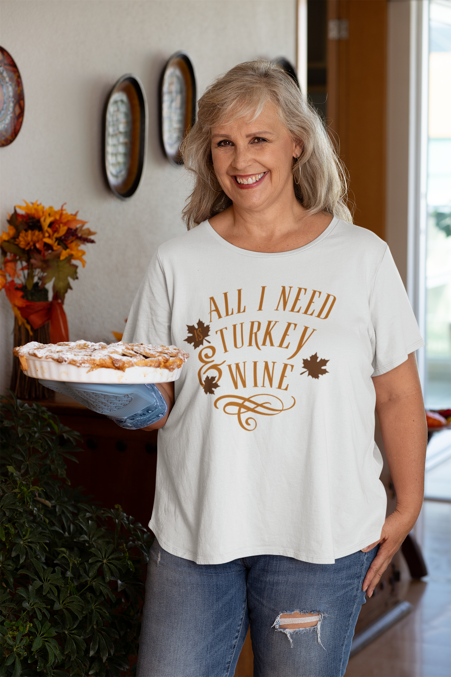 Thanksgiving Turkey and Wine T-Shirt, Fall Harvest Tee, Holiday Autumn Shirt, Funny Food Lover Gift, Thanksgiving Feast Top