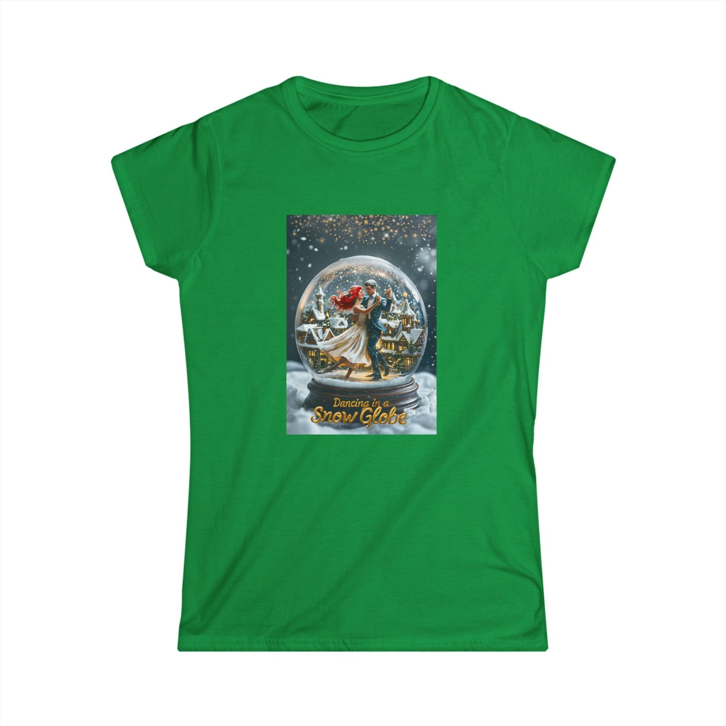 Snow Globe Dance Women's Tee, Christmas Gift Shirt, Winter Holiday Dancing Top, Festive Snowglobe Tshirt, Seasonal Graphic Tee