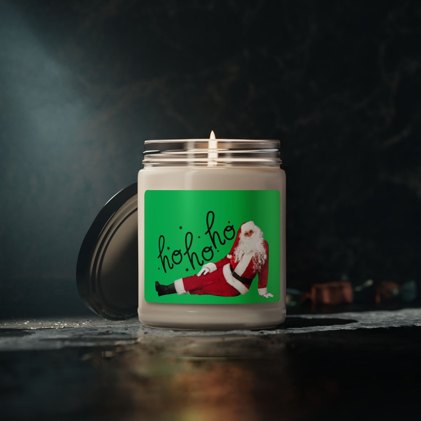 Santa Claus Candle, Christmas Decor, Holiday Candle, Festive Home Decor, Funny Santa Gift, Unique Candle, Scented Soy Candle, 9oz