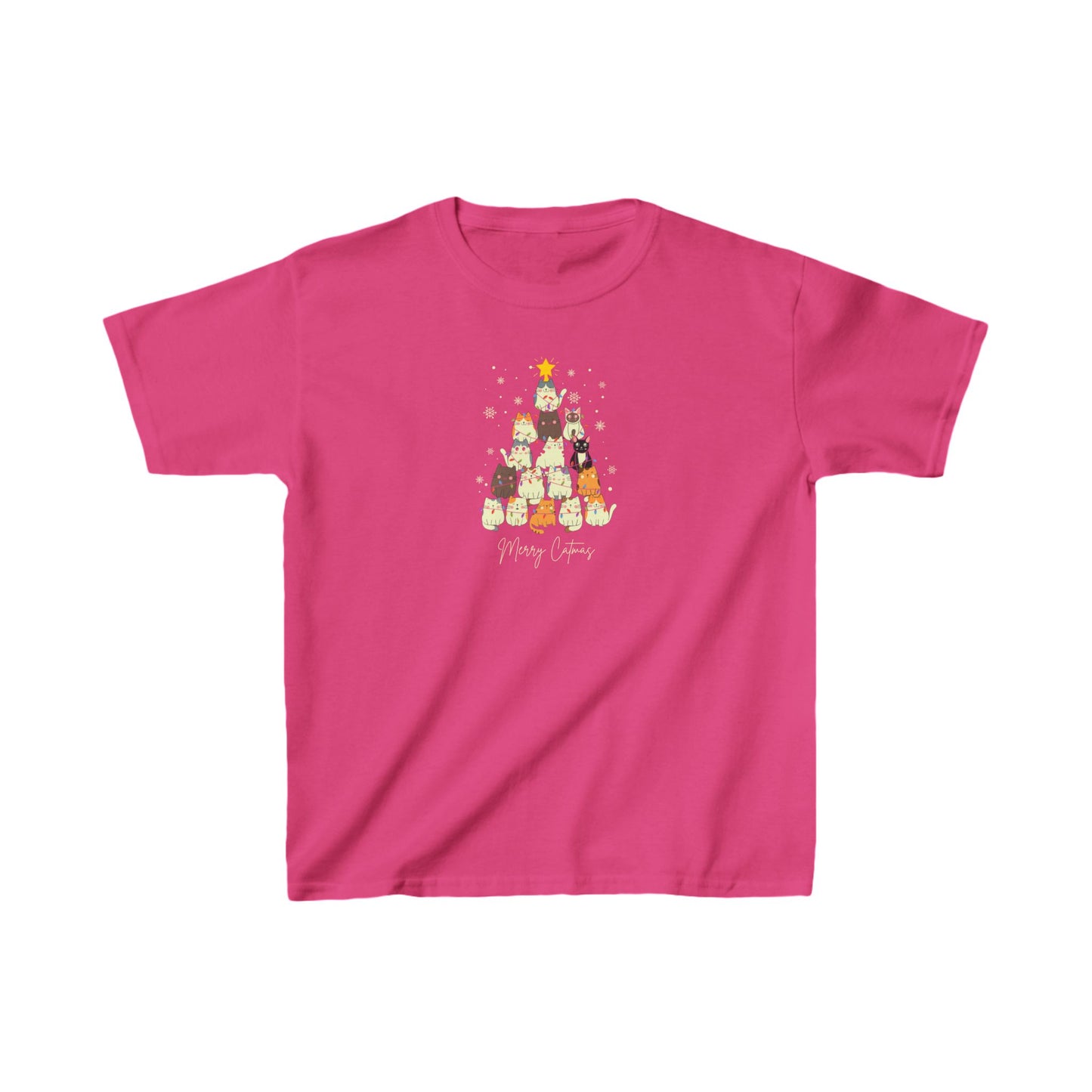 Whimsical Merry Catmas T-Shirt - Celebrate with Cats - Kids Christmas Shirt - Funny Kids xmas