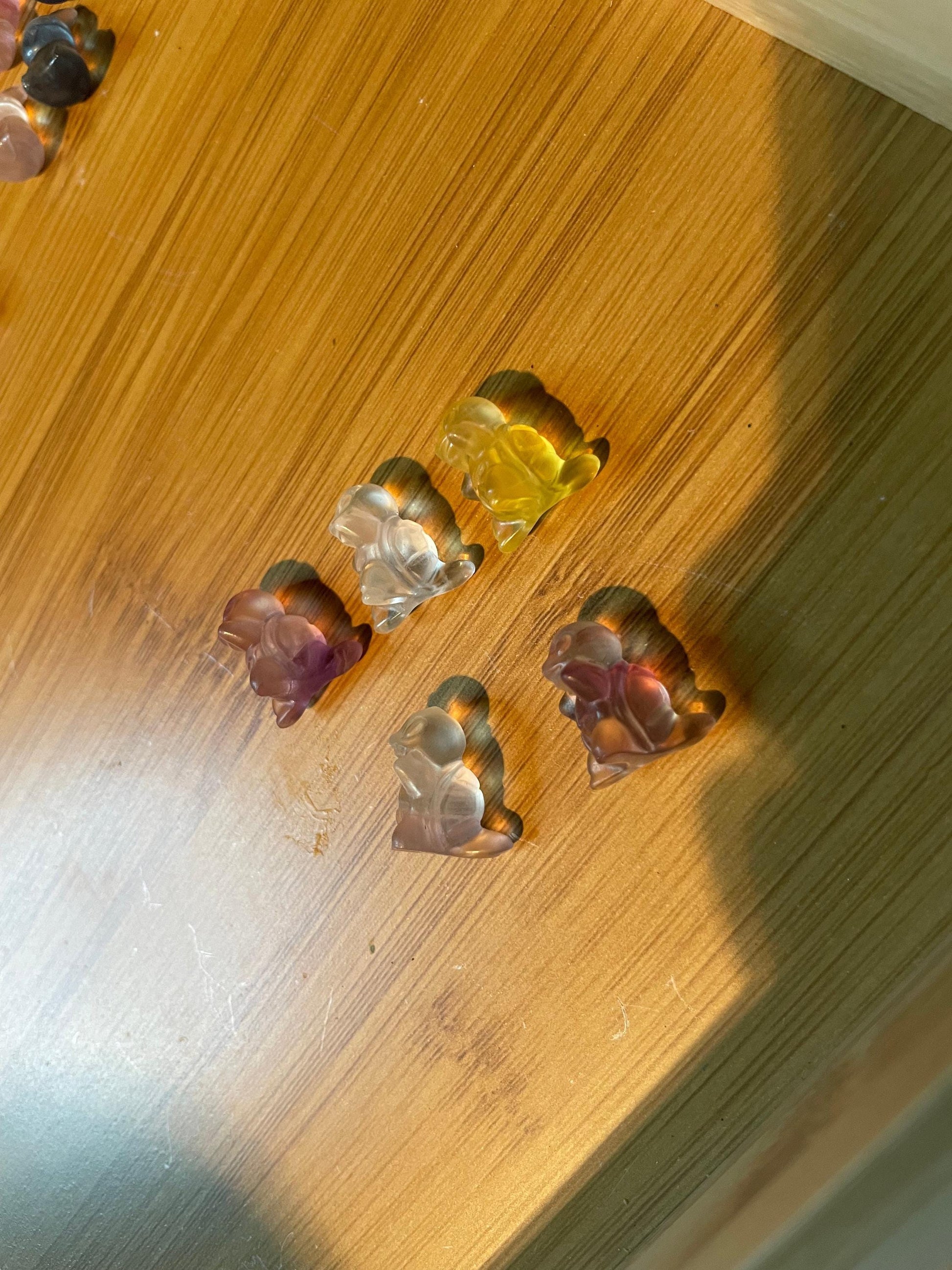 Teeny Tiny Squirtle Fluorite Carvings