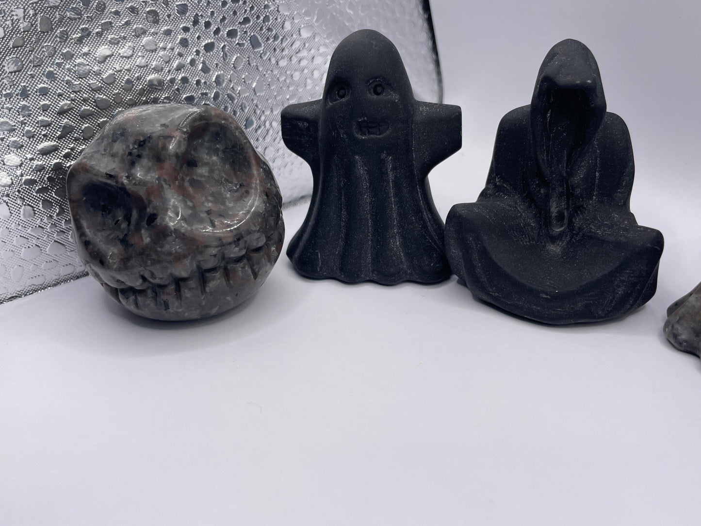 Halloween Obsidian and yooperlite carvings