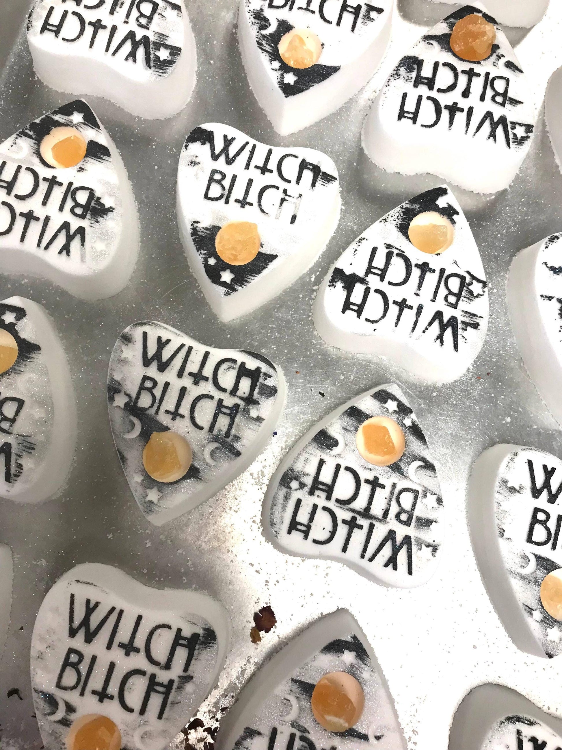 Witch B*tch Bath Bomb with Orange Calcite Crystal