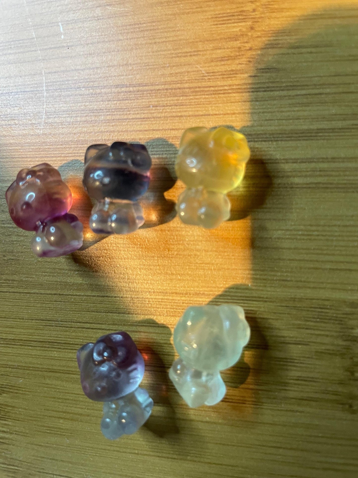 Teeny Tiny Hello Kitty Fluorite Carvings