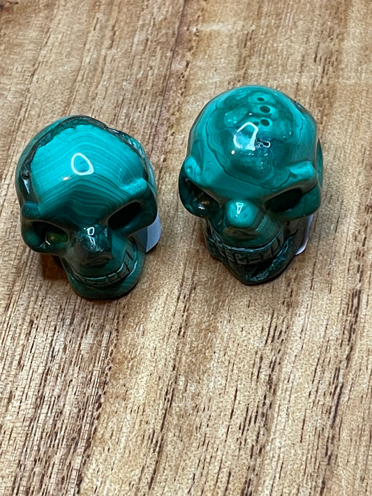 Malachite Skull carving