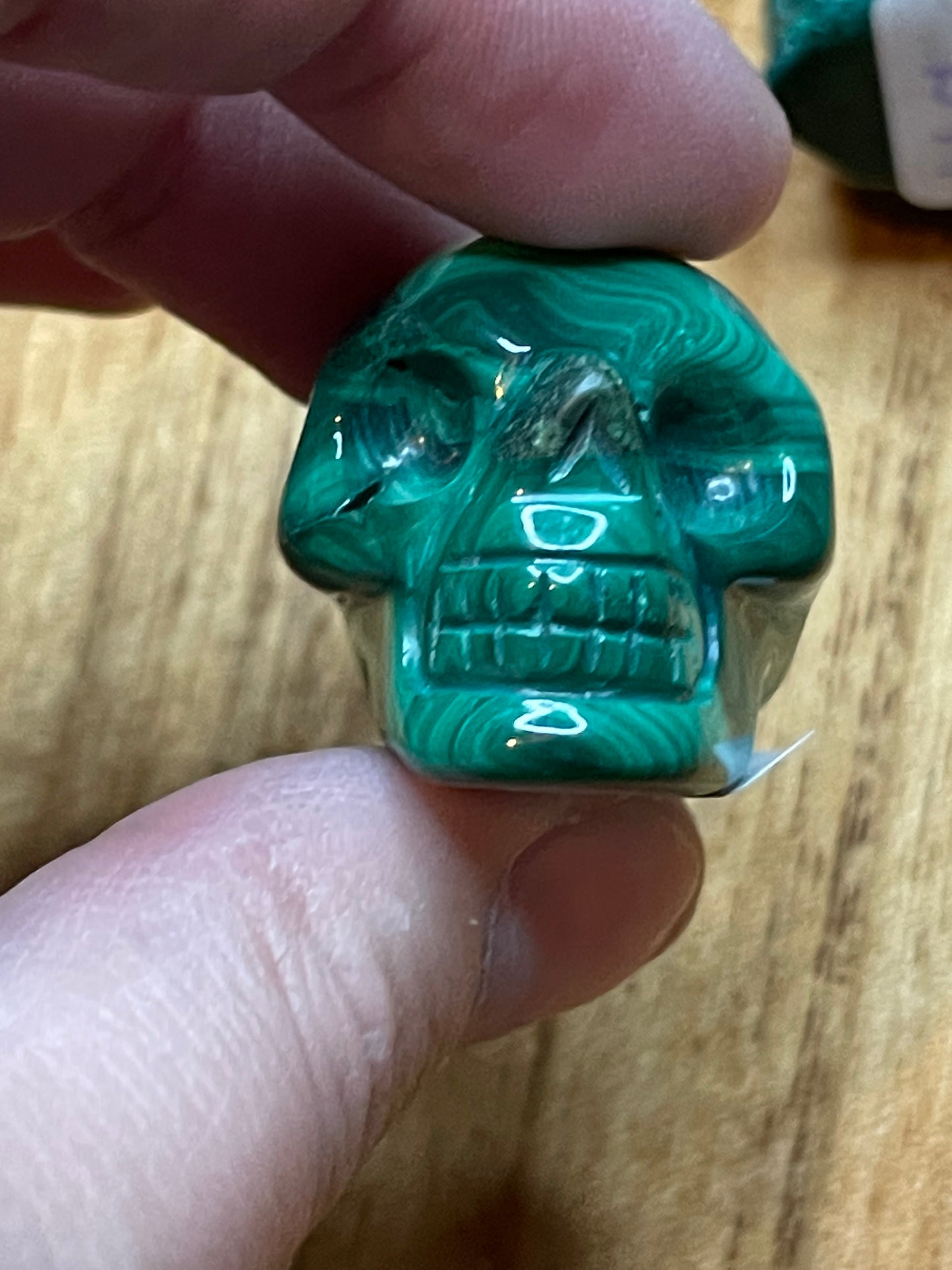 Malachite Skull carving