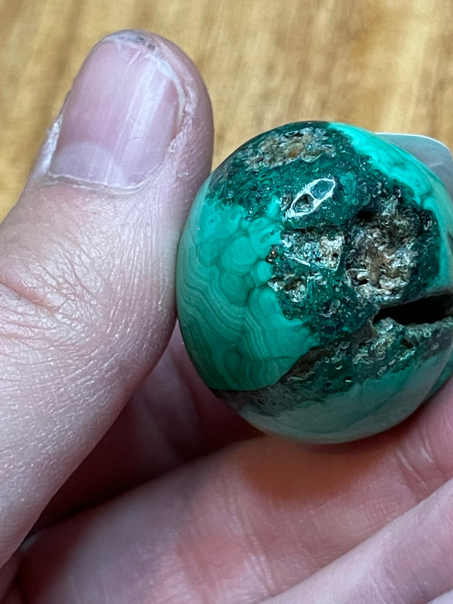 Malachite Skull carving