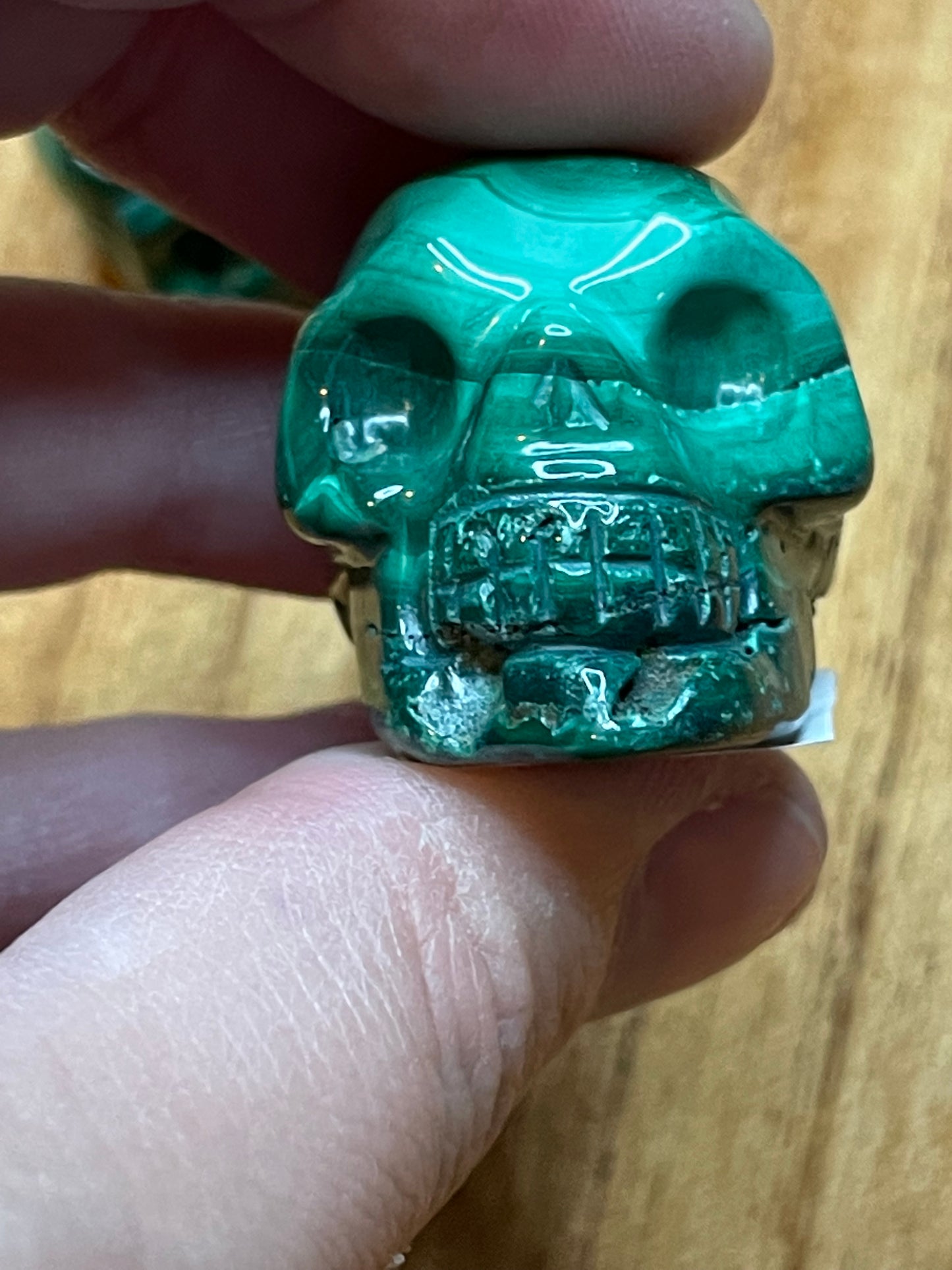 Malachite Skull carving