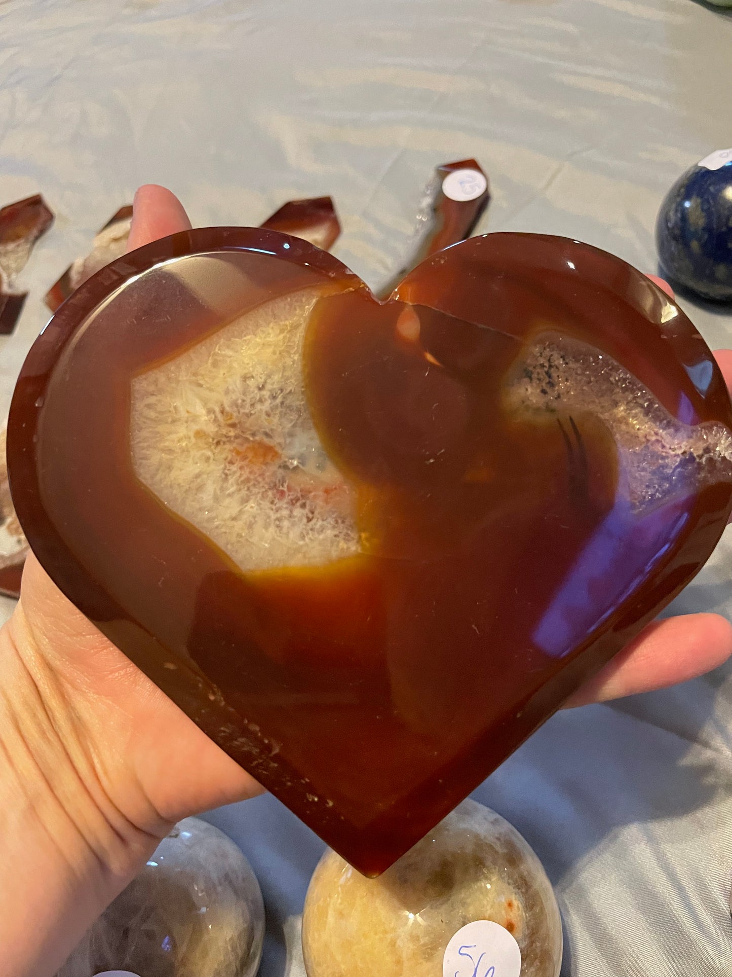 Carnelian Cloud and Heart Carving