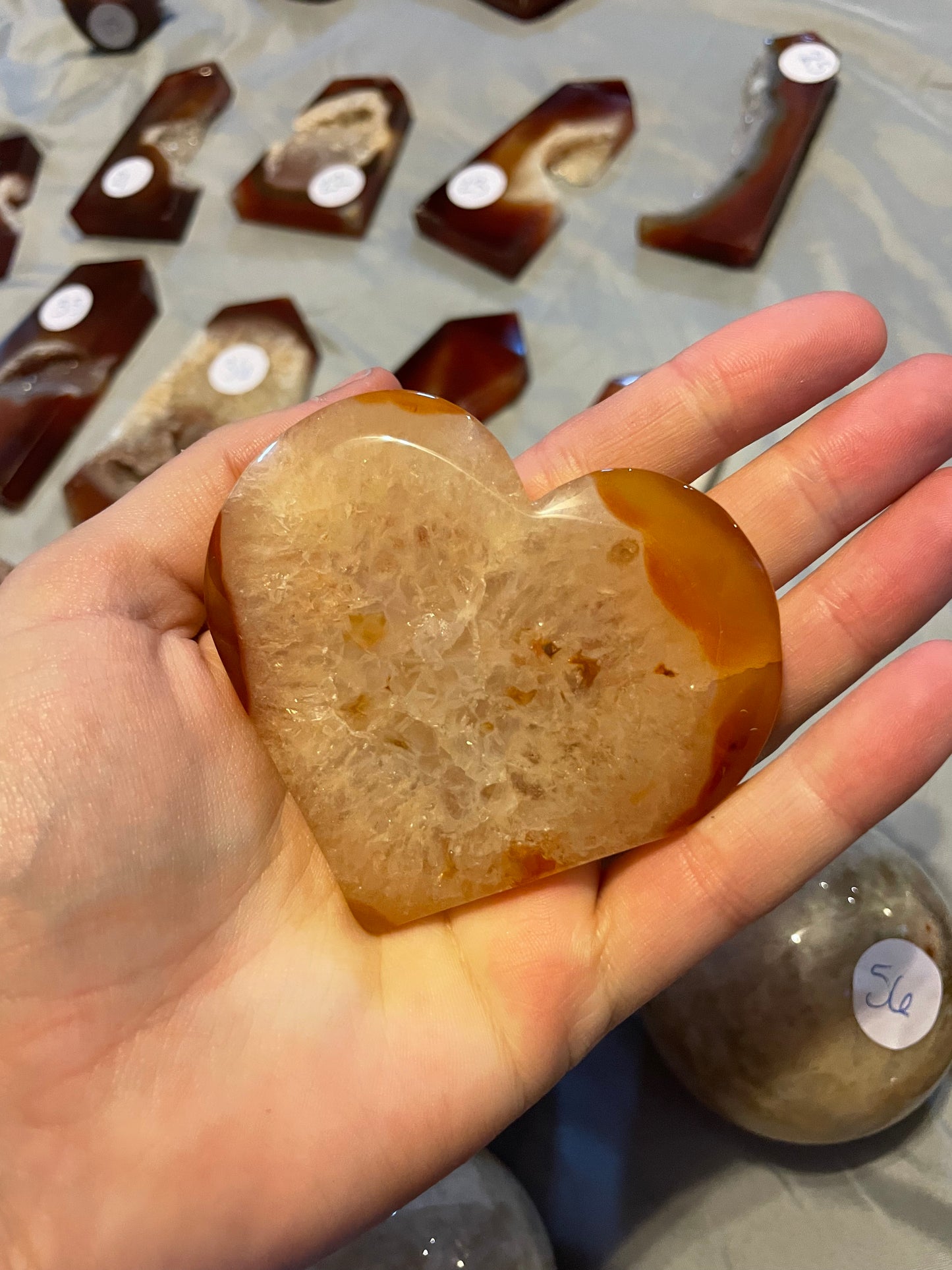 Carnelian Cloud and Heart Carving