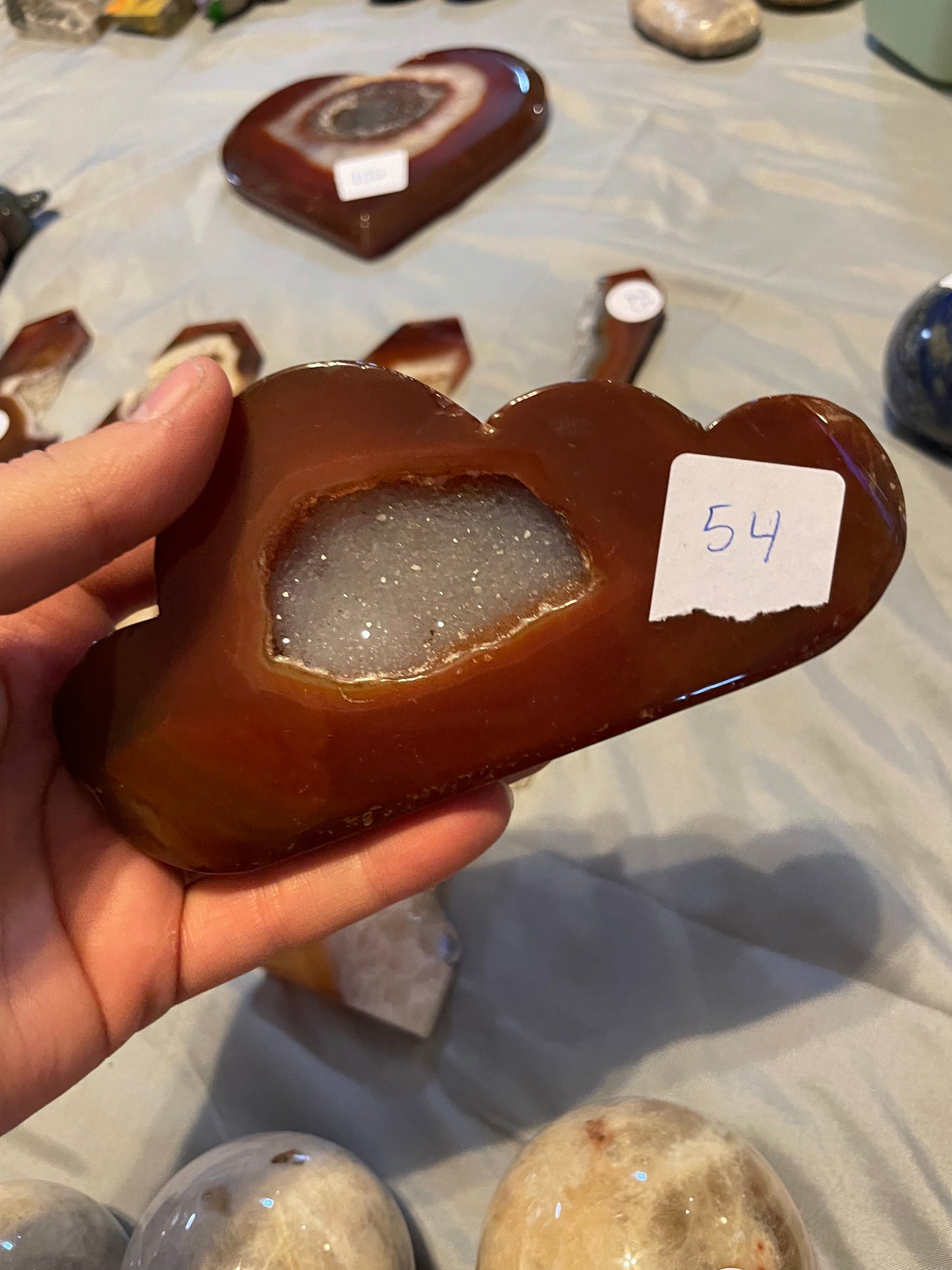 Carnelian Cloud and Heart Carving