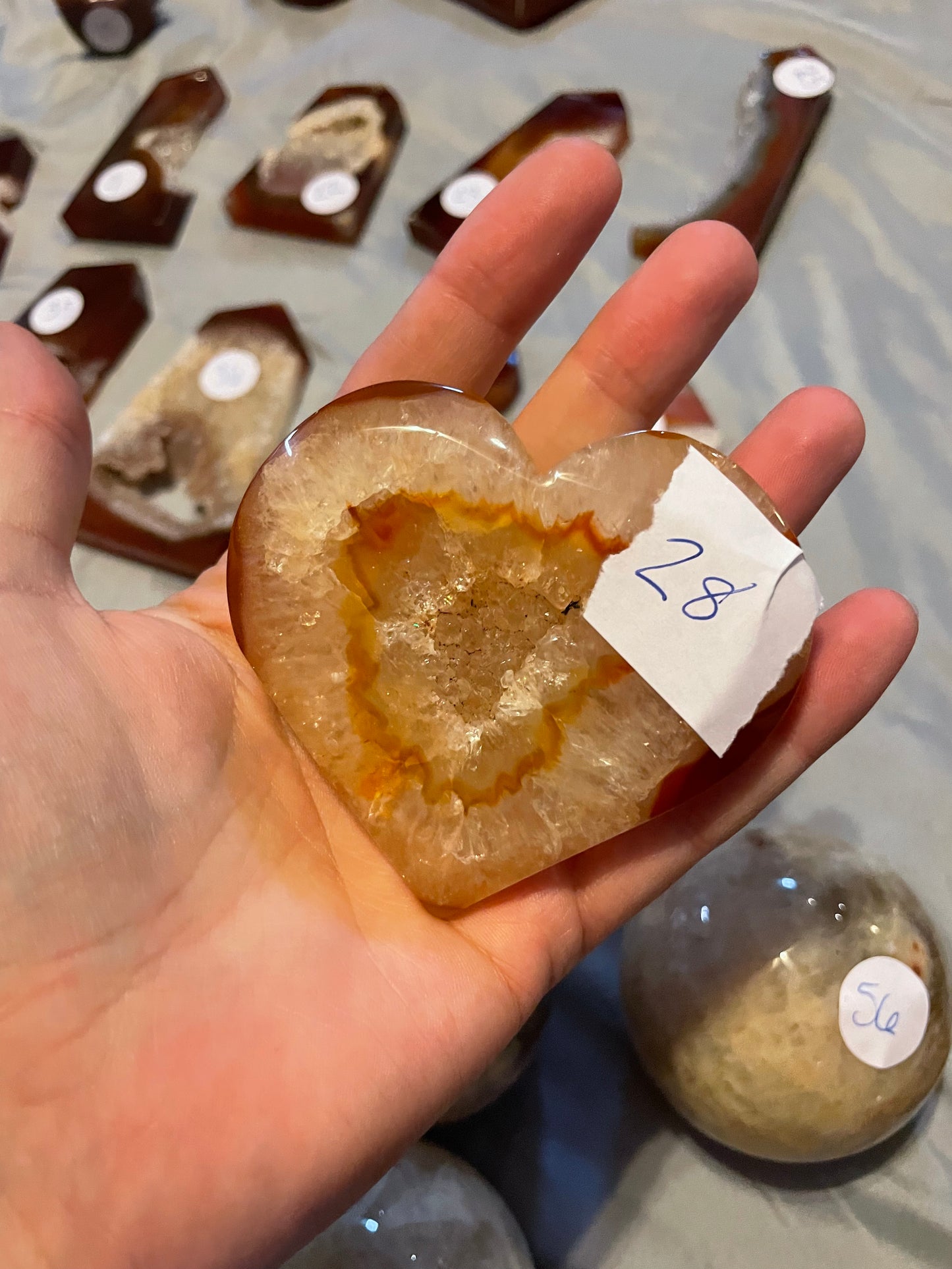 Carnelian Cloud and Heart Carving