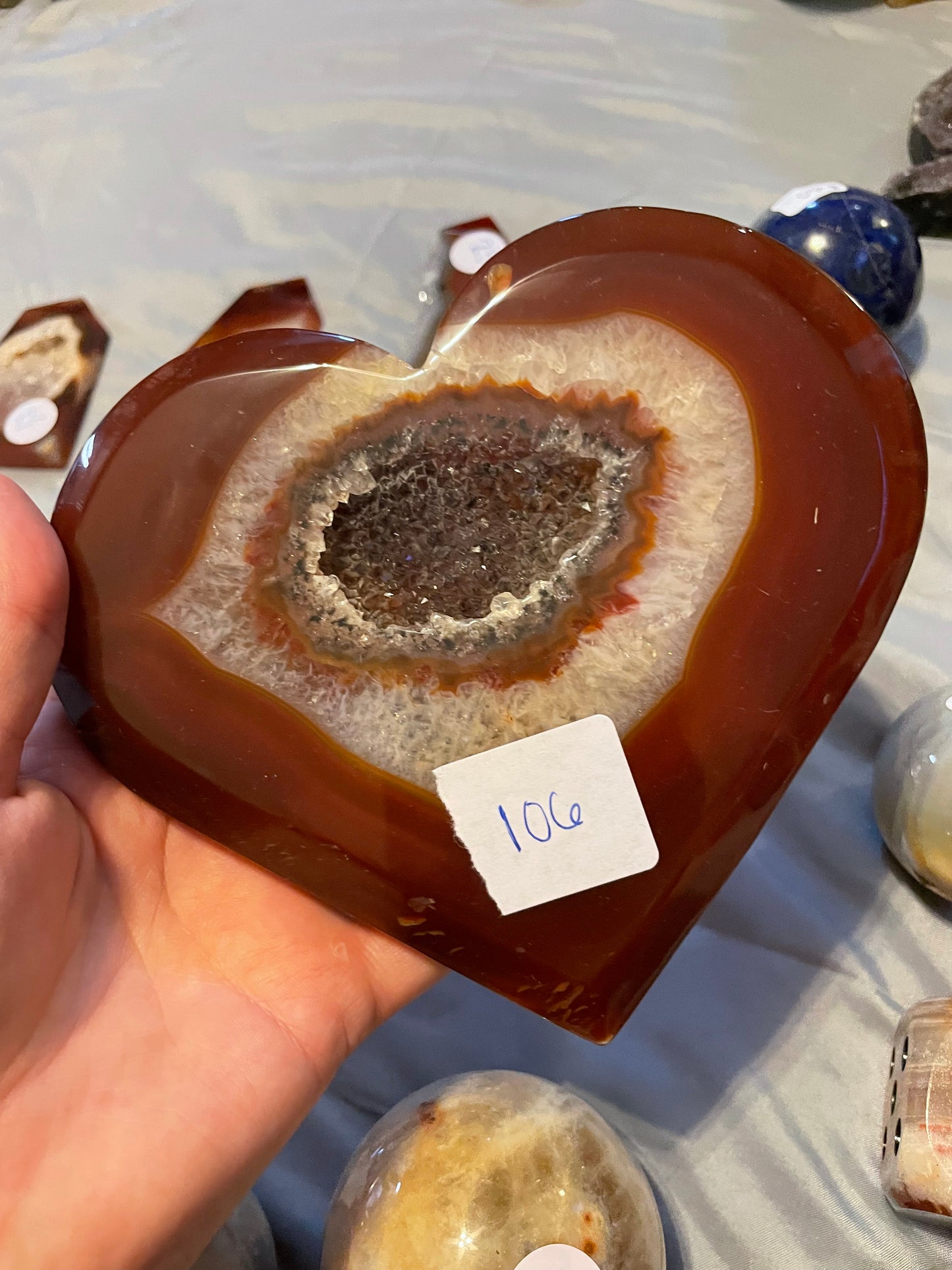 Carnelian Cloud and Heart Carving